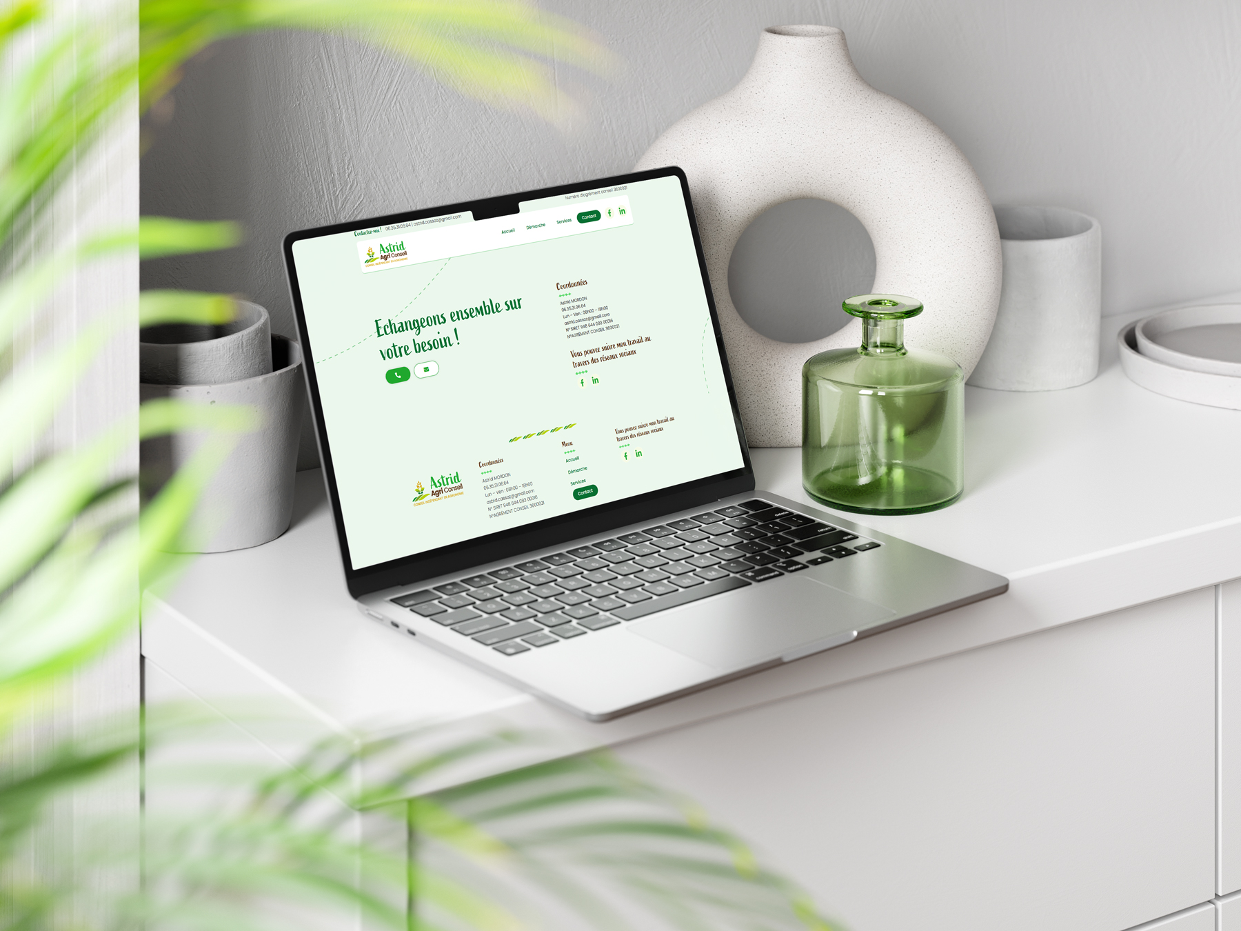 Site web Astrid Agri Conseil - Site web vitirine 2 - Eclipse Digital